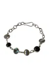 La Ma R Shell Sterling Silver Bracelet In Multi