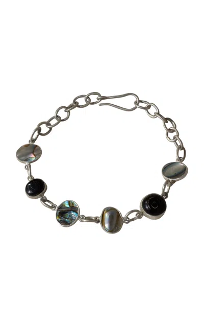 La Ma R Shell Sterling Silver Bracelet In Multi