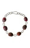 La Ma R Shell Sterling Silver Bracelet In Red