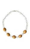 La Ma R Shell Sterling Silver Necklace In Yellow