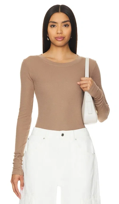 Lamade Long Sleeve Thermal Tee In Coca Mocha