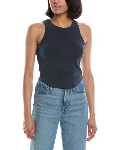 La Made Structured Rib Top In Blue