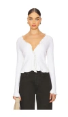 Lamade Sweet Serenade Ruffle Cardigan In Dove