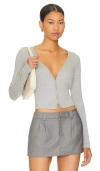 Lamade Sweet V Cardi In Heather Grey