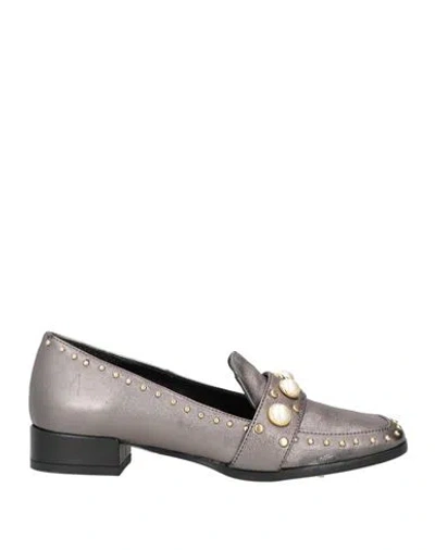 La Magdaleine Woman Loafers Grey Size 8 Leather