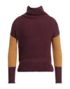 La Maglia Man Turtleneck Burgundy Size M Wool, Acrylic In Red