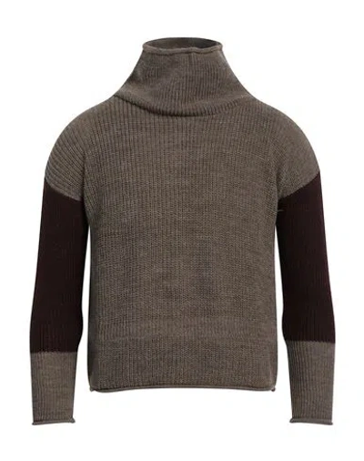 La Maglia Man Turtleneck Dark Brown Size L Wool, Acrylic