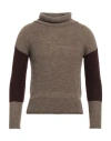 La Maglia Man Turtleneck Khaki Size L Wool, Acrylic In Beige