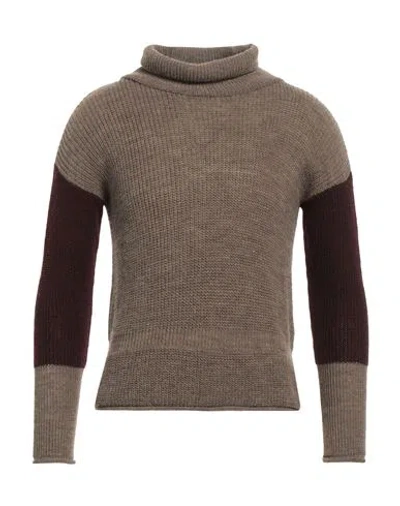 La Maglia Man Turtleneck Khaki Size L Wool, Acrylic In Beige