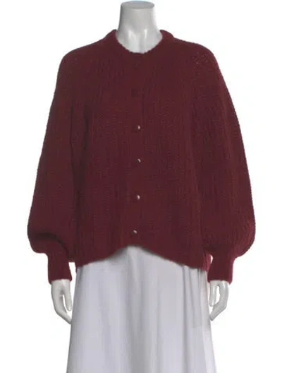 Pre-owned La Maille Sezane Alpaca Crew Neck Sweater In Burgundy