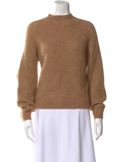 Pre-owned La Maille Sezane Alpaca Mock Neck Sweater In Brown