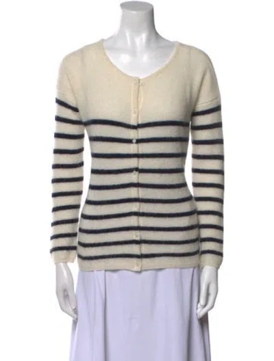 Pre-owned La Maille Sezane Alpaca Striped Sweater In Neutral
