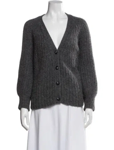 Pre-owned La Maille Sezane Alpaca V-neck Sweater In Gray