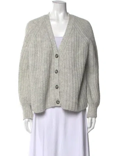 Pre-owned La Maille Sezane Alpaca V-neck Sweater In Gray