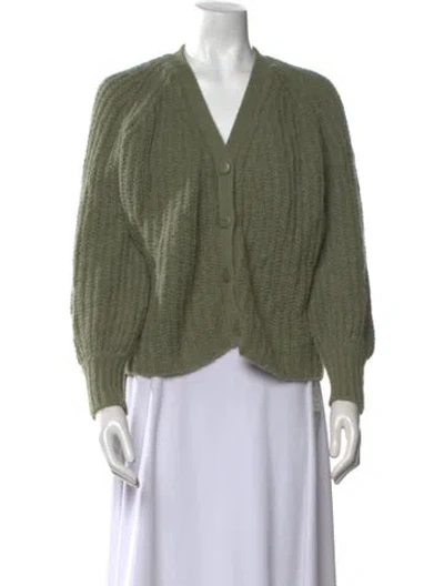 Pre-owned La Maille Sezane Alpaca V-neck Sweater In Green