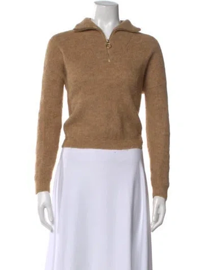 Pre-owned La Maille Sezane Alpaca V-neck Sweater In Neutral