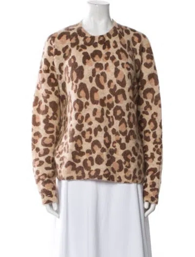Pre-owned La Maille Sezane Animal Print Crew Neck Sweater In Blue