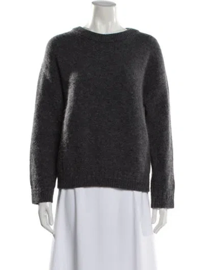Pre-owned La Maille Sezane Baby Alpaca Bateau Neckline Sweater In Gray