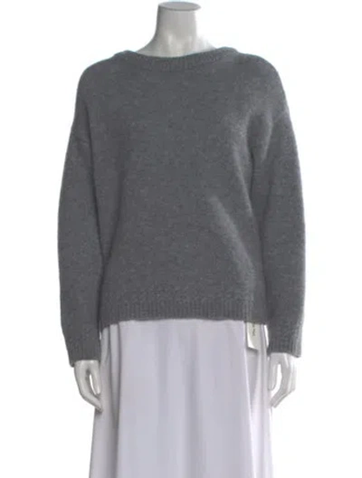 Pre-owned La Maille Sezane Baby Alpaca Bateau Neckline Sweater In Gray