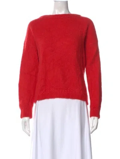 Pre-owned La Maille Sezane Baby Alpaca Bateau Neckline Sweater In Red