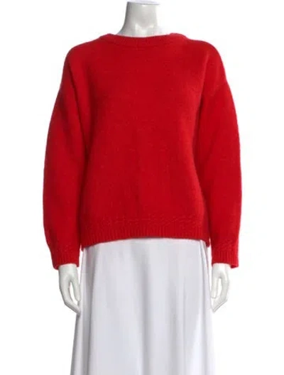 Pre-owned La Maille Sezane Baby Alpaca Bateau Neckline Sweater In Red