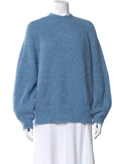 Pre-owned La Maille Sezane Baby Alpaca Crew Neck Sweater In Blue