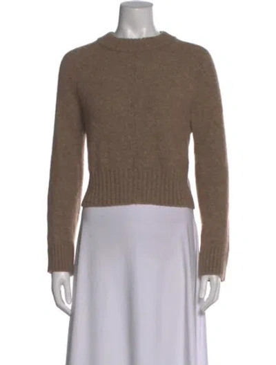 Pre-owned La Maille Sezane Baby Alpaca Crew Neck Sweater In Brown