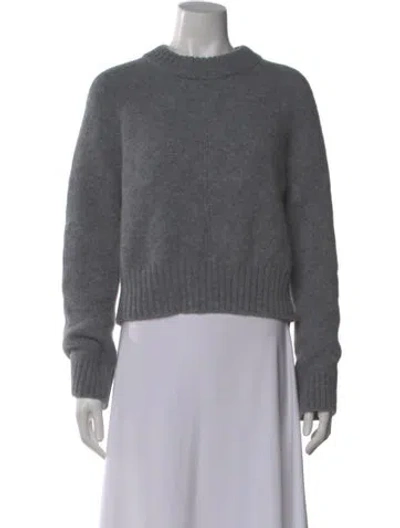Pre-owned La Maille Sezane Baby Alpaca Crew Neck Sweater In Gray