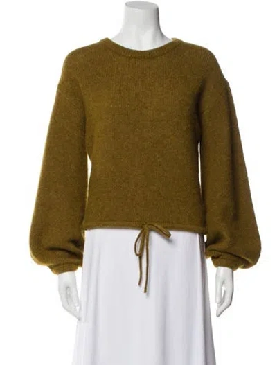 Pre-owned La Maille Sezane Baby Alpaca Crew Neck Sweater In Green