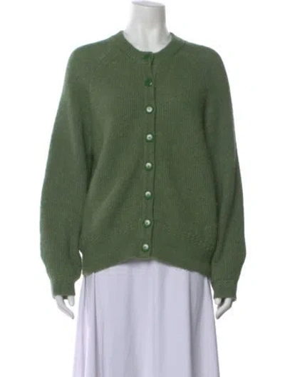 Pre-owned La Maille Sezane Baby Alpaca Crew Neck Sweater In Green