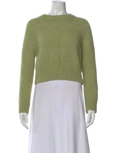 Pre-owned La Maille Sezane Baby Alpaca Crew Neck Sweater In Green