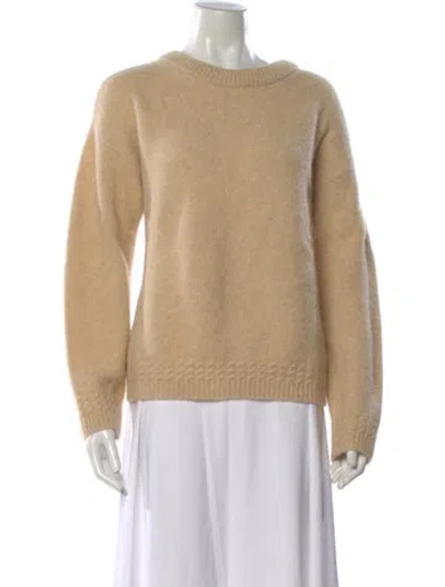 Pre-owned La Maille Sezane Baby Alpaca Crew Neck Sweater In Neutral