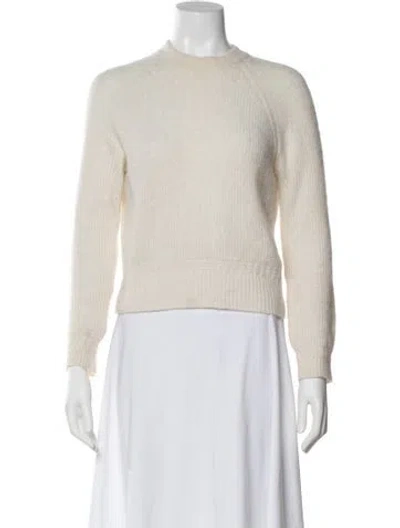 Pre-owned La Maille Sezane Baby Alpaca Crew Neck Sweater In White