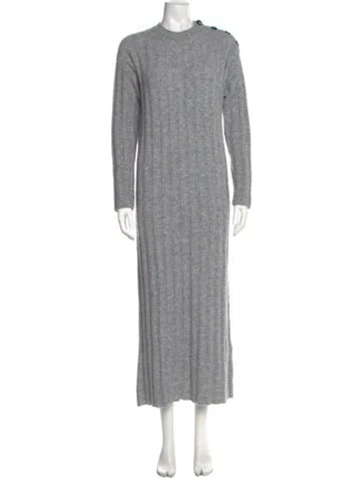 Pre-owned La Maille Sezane Baby Alpaca Long Dress In Gray