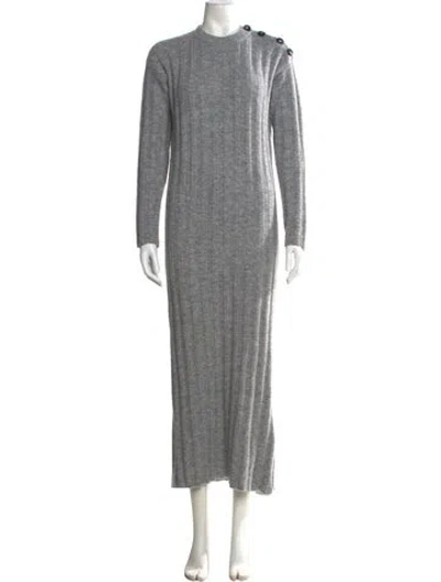 Pre-owned La Maille Sezane Baby Alpaca Long Dress In Gray