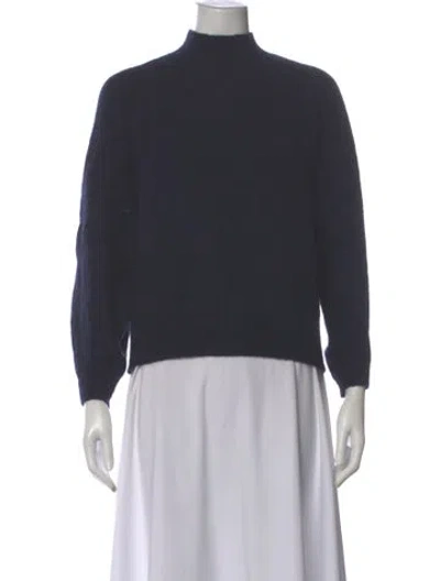Pre-owned La Maille Sezane Baby Alpaca Mock Neck Sweater In Gray