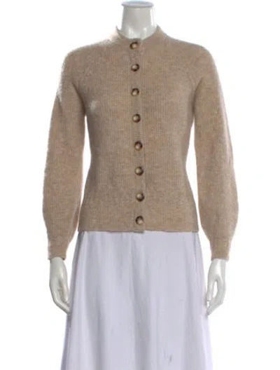 Pre-owned La Maille Sezane Baby Alpaca Open Front Sweater In Neutral