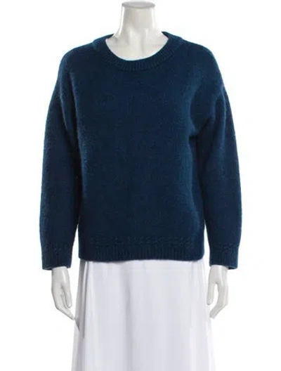 Pre-owned La Maille Sezane Baby Alpaca Scoop Neck Sweater In Blue