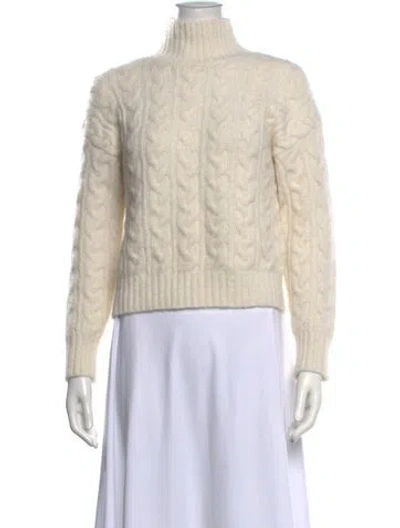Pre-owned La Maille Sezane Baby Alpaca Turtleneck Sweater In White