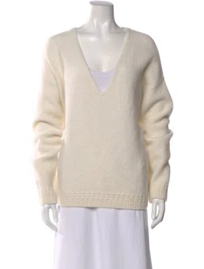 Pre-owned La Maille Sezane Baby Alpaca V-neck Sweater W/ Tags In Pink