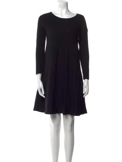 Pre-owned La Maille Sezane Bateau Neckline Mini Dress In Black