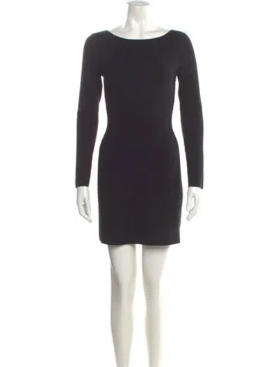 Pre-owned La Maille Sezane Bateau Neckline Mini Dress In Gray