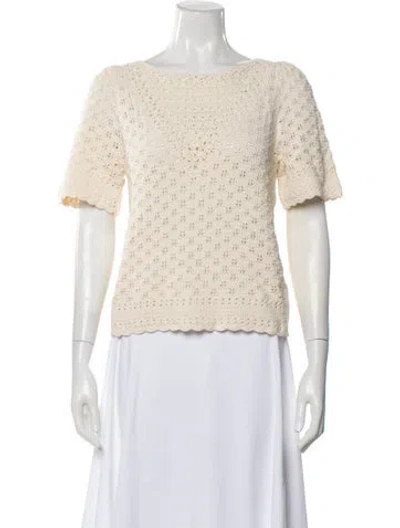 Pre-owned La Maille Sezane Bateau Neckline Short Sleeve Top W/ Tags In Blue