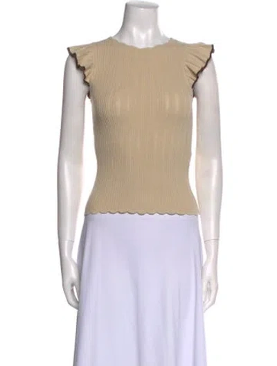 Pre-owned La Maille Sezane Bateau Neckline Sleeveless Crop Top In Neutral