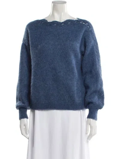 Pre-owned La Maille Sezane Bateau Neckline Sweater In Blue