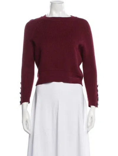 Pre-owned La Maille Sezane Bateau Neckline Sweater In Burgundy