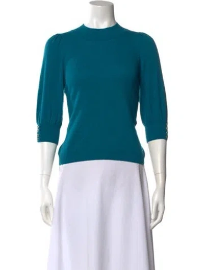 Pre-owned La Maille Sezane Cashmere Crew Neck Top In Blue