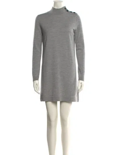 Pre-owned La Maille Sezane Cashmere Mini Dress In Gray