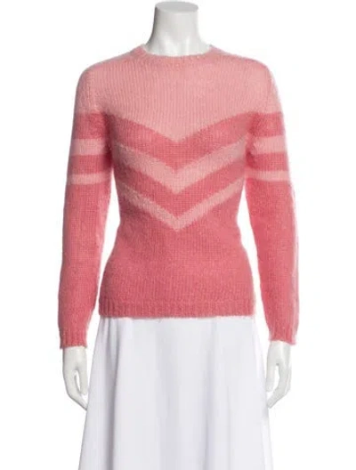 Pre-owned La Maille Sezane Colorblock Pattern Crew Neck Sweater In Pink