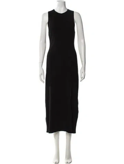 Pre-owned La Maille Sezane Crew Neck Long Dress In Black